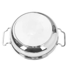 Doniv Stainless Steel Sandwich Majestic Bottom Kadai with Steel Lid – Induction Friendly