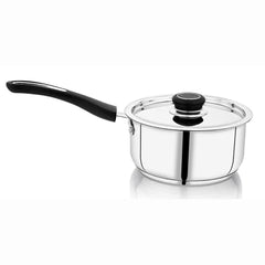 DONIV Stainless Steel Sorrento Saucepan with Steel Lid 1450 ml, 16 cm Sandwich Bottom, Induction Friendly and Dishwasher Safe