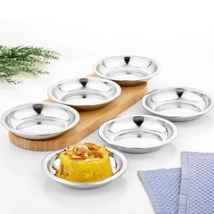 Vinod Stainless Steel Halwa Plate Set of 12 Pieces, Diameter 12.2 cm