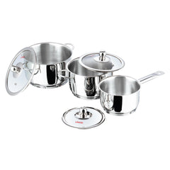 Vinod Stainless Steel Tuscany Combo Set with Lid (Induction Friendly)