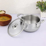 Vinod Platinum Triply Medium Belly Saucepot ( Induction Friendly )