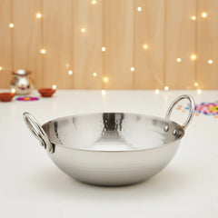 Vinod – Claro Heavy Gauge Stainless Steel Hammered Kadai, 2.5 mm