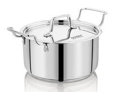 Doniv Majestic Stainless Steel Sandwich Bottom Sauce Pot With Lid – Induction Friendly