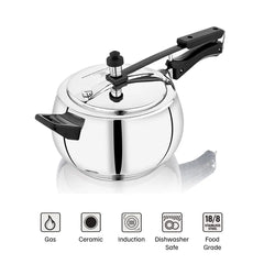 Doniv Stainless Steel Sandwich Bottom Pressure Cooker With Inner Lid (Amaze Series) – Induction Friendly