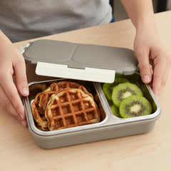 VINOD Stainless Steel 2 Compartment Tiffin, Airtight, Leak-Proof, Food-Grade Stainless Steel Tray, Insulated, Lightweight