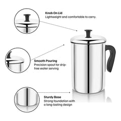 Vinod Stainless Steel Aqua Jug Covered – 2200 ml