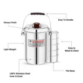 VINOD Stainless Steel Deluxe Hot Tiffin with 5 Compartments, Insulated, Rust Free, Leak Proof, Strong and Tough, Dishwasher Safe
