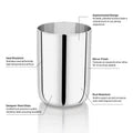 VINOD Stainless Steel Juicee Glass Set of 6 Highest Grade Steel, Tough & Strong, Dishwasher Safe, Rust Free, Long Lasting