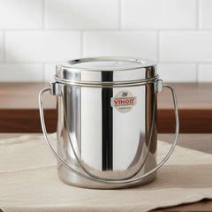 VINOD Stainless Steel Milk Pot 6.35 Litre, Heavy Gauge Steel, Mirror Finish, Rust Free Body and Easy to Clean Surface
