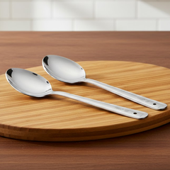Vinod Stainless Steel Paan Serving/Cooking Spoon, Set of 2, Size 29cm, No 3 | Ideal for Gravy/Curry/Sauces/Bhaji/Rice
