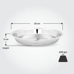 VINOD Stainless Steel Parat with Mirror Finish, Highest Grade Steel, Tough Strong Build, Easy to Clean and Rust Free - No. 14