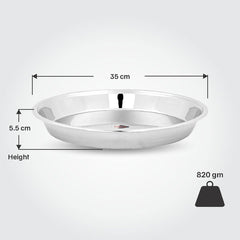 VINOD Stainless Steel Parat with Highest Grade Steel, Tough and Strong Build, Mirror Finish and Rust Free - No.16