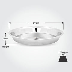 VINOD Stainless Steel Parat with Highest Grade Steel, Tough and Strong Build, Easy to Clean and Rust Free - No.18
