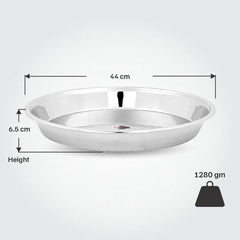 VINOD Stainless Steel Parat Made with Highest Grade Steel, Tough Strong Build, Easy to Clean and Rust Free - No.20