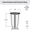 VINOD Stainless Steel Passion Glass Set of 6 - 300 ml with Highest Grade Steel, Mirror Finish, Long Lasting & Durable, Dishwasher Safe