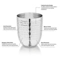 Vinod Stainless Steel Premium Glass (Hammered) – Six Glasses in one Box (300 ml)