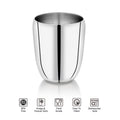 VINOD Stainless Steel Ruby Glass Set of 6 - 300 ml, Highest Grade Steel, Mirror Finish, Tough & Strong, Dishwasher Safe, Rust Free