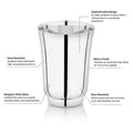 VINOD Stainless Steel Sheetal Glass Set of 6 - 300 ml with Highest Grade Stainless Steel, Tough & Strong, Rust Free & Dishwasher Safe