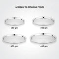 VINOD Stainless Steel Two Tone German Bogi Plate Set of 6 , Lunch Plate, Dinner Plate, Highest Stainless Steel, Mirror Finish