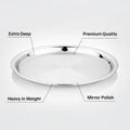 VINOD Stainless Steel Two Tone German Bogi Plate Set of 6 , Lunch Plate, Dinner Plate, Highest Stainless Steel, Mirror Finish