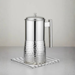 Vinod Stainless Steel Hammered Magnum Water Pitcher / Jug with Cover – 1700 ml