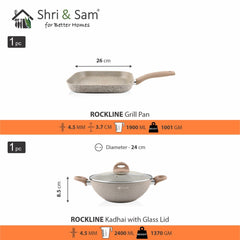 Aluminium 2 PCS Non - Stick Pro Cookware Set Rockline