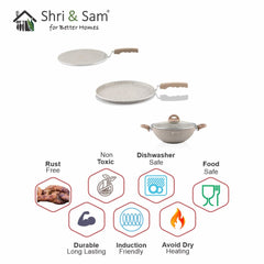 Aluminium 3 PCS Non - Stick STARTER Cookware Set Rockline