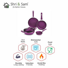 Aluminium 5 PCS Non - Stick Cookware Set Mosaic