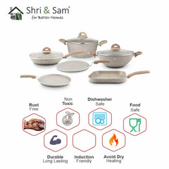 Aluminium 6 PCS Non - Stick Cookware Set Rockline
