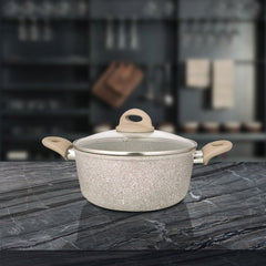 Aluminium Non - Stick Casserole with Glass Lid Rockline