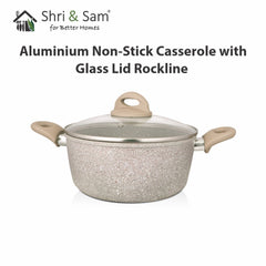 Aluminium Non - Stick Casserole with Glass Lid Rockline