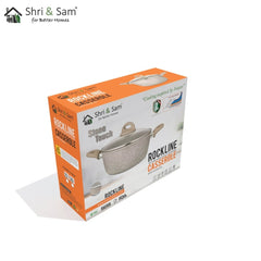 Aluminium Non - Stick Casserole with Glass Lid Rockline