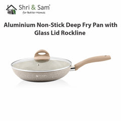 Aluminium Non - Stick Deep Fry Pan with Glass Lid Rockline