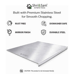 Bent Stainless Steel Chopping Board with Easy - Lift Edge