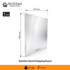 Bent Stainless Steel Chopping Board with Easy - Lift Edge