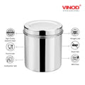 VINOD Stainless Steel Deep Dabba Set of 4 - 3.50 kg, 4.50 kg, 5.00 kg and 6.00 kg in Heavy Gauge Steel, Airtight Lids & Dishwasher Safe