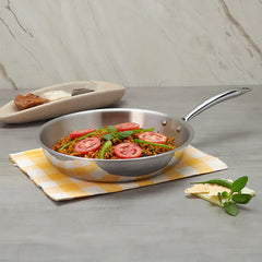 Doniv Titanium Triply Stainless Steel Fry Pan Induction Friendly