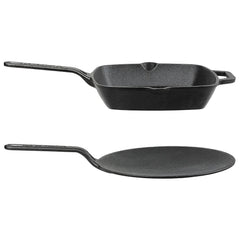 Vinod Legacy Pre-Seasoned Cast Iron Combo Set (Grill Pan & Tawa)
