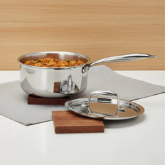 Doniv Titanium Triply Stainless Steel Sauce Pan with Cover Induction Friendly