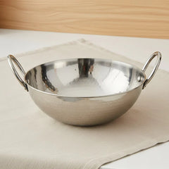 Vinod – Claro Heavy Gauge Stainless Steel Hammered Kadai, 2.5 mm