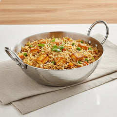 Vinod – Claro Heavy Gauge Stainless Steel Hammered Kadai, 2.5 mm