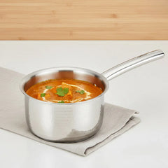 Vinod – Claro Heavy Gauge Stainless Steel Hammered Sauce Pan, 1.5 mm