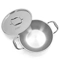 Doniv Titanium Triply Stainless Steel Kadhai with Steel Lid , Induction Friendly