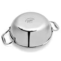 Doniv Titanium Triply Stainless Steel Kadhai with Steel Lid , Induction Friendly