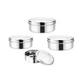VINOD Stainless Steel Puri Dabba Set of 4 - Capacity: 1200 ml, 1500 ml, 2100 ml, 2500 ml, Heavy Gauge Steel, Airtight Lids & Mirror Finish