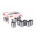 VINOD Stainless Steel Ruby Glass Set of 6 - 300 ml, Highest Grade Steel, Mirror Finish, Tough & Strong, Dishwasher Safe, Rust Free