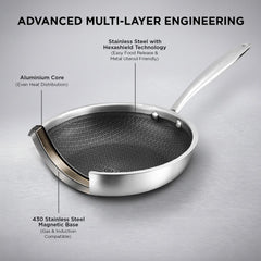 Vinod Platinum Triply Stainless Steel SAS Pro FryPan (Induction Friendly)