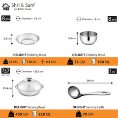 Stainless Steel 101 PCS Dinner set (8 People) Delight
