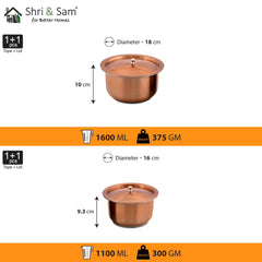 Stainless Steel 2 PCS Copper Tope Set