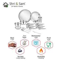 Stainless Steel 21 PCS Dinner Set (1 Person) Shagun